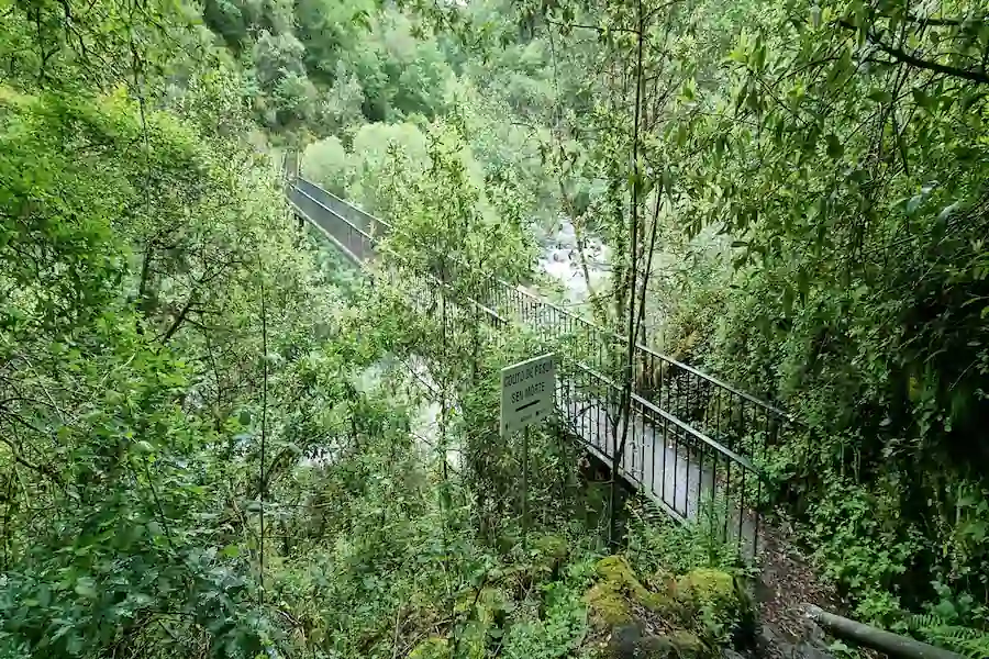 Quinto tramo de la ruta con el desvío hacia la pasarela del río Deza