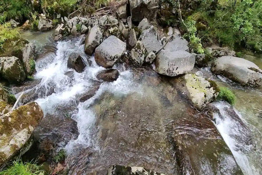 Agua cristalina en el río Cerves