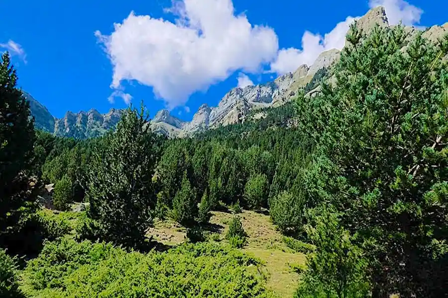 Vistas del sendero durante el descenso y regreso al pueblo de Piedrafita